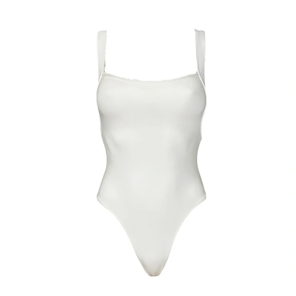 FRANKIES BIKINIS Charlotte One Piece Swim, White, XS